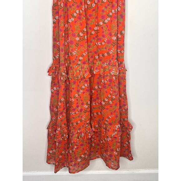 BANJANAN Penelope Dress Boundless Floral Flame Womens Size XS - Picture 5 of 13